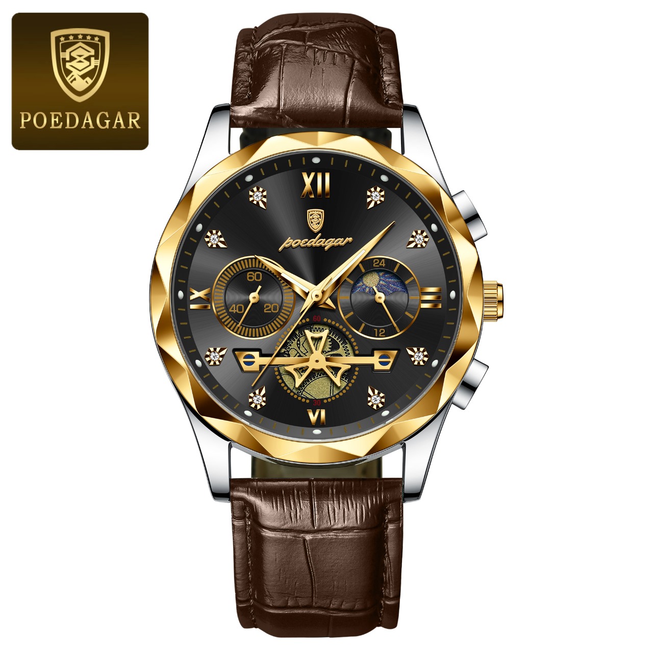 Picture of Poedagar 996L Luxury Watch for Men Sports Leather Men's Watches Waterproof Luminous Chronograph Men Quartz Watches - Watch For Men - Watch - Men Watch