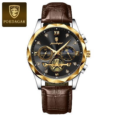 Picture of Poedagar 996L Luxury Watch for Men Sports Leather Men's Watches Waterproof Luminous Chronograph Men Quartz Watches - Watch For Men - Watch - Men Watch