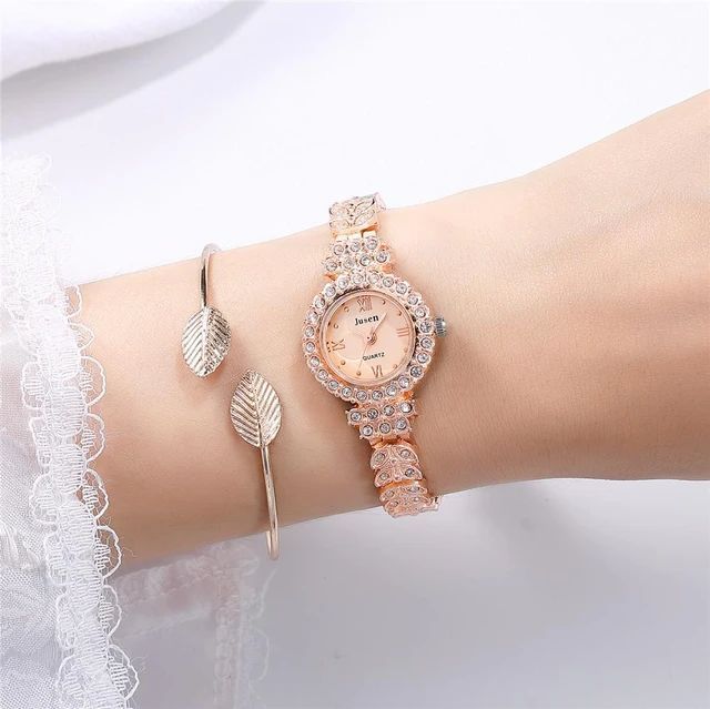 Picture of Beautiful Rose golden Bracelet Style Wristwatch for Women and Girls