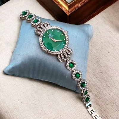 Picture of Luxury Diamond Ladies Quartz Wrist Watch, Premium quality stylist colorful stone Fashionable Watch For Women - Watch -ঘড়ি