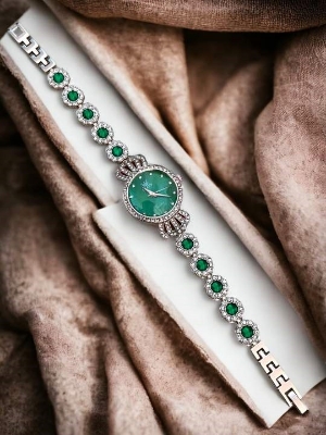 Picture of New Luxury Diamond Ladies Quartz Wrist Watch, Premium quality stylist colorful stone Fashionable Watch For Women - Watch -ঘড়ি