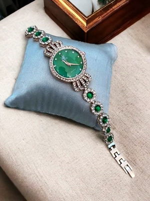 Picture of New Luxury Diamond Ladies Quartz Wrist Watch, Premium quality stylist colorful stone Fashionable Watch For Women - Watch -ঘড়ি