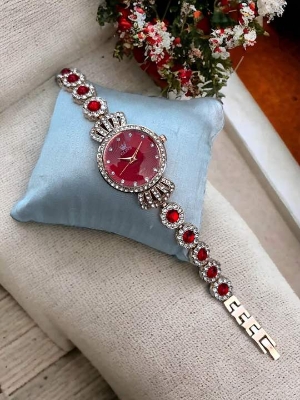 Picture of New Luxury Diamond Stainless Steel colorful stone, Stainless Steel Fashionable Watch For Women - Watch -ঘড়ি