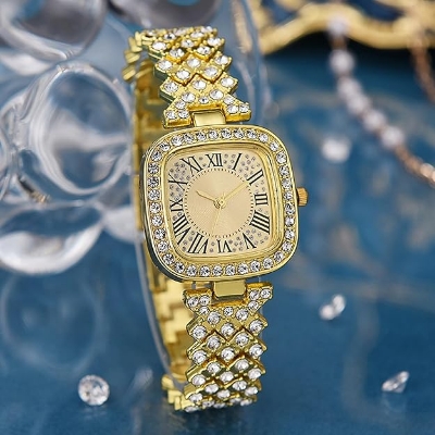 Picture of New Fashion Luxury Diamond Square dial Quartz Women's Watch - Watch For Women - Stainless steel Watch For Women - Watch