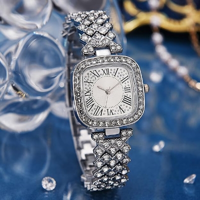 Picture of New Fashion Luxury Diamond Square dial Quartz Women's Watch - Watch For Women - Stainless steel Watch For Women - Watch