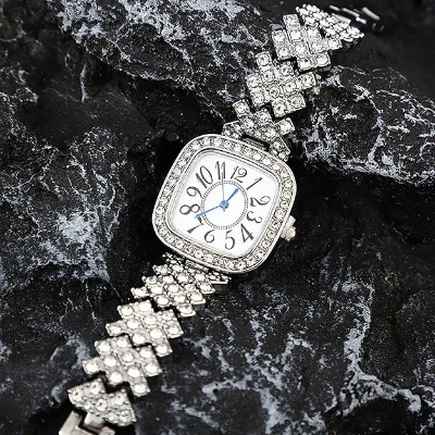 Picture of New Fashion Luxury Diamond Square dial Quartz Women's Watch - Watch For Women - Stainless steel Watch For Women - Watch