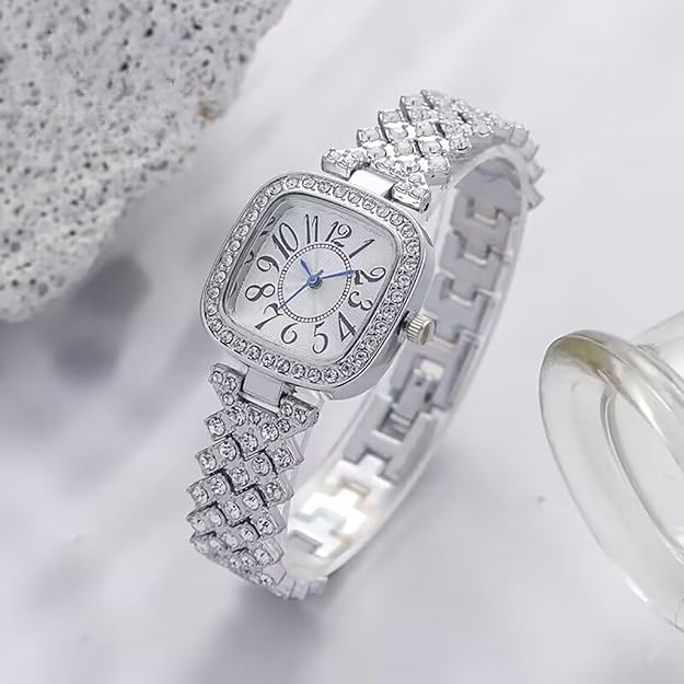 Picture of New Fashion Luxury Diamond Square dial Quartz Women's Watch - Watch For Women - Stainless steel Watch For Women - Watch
