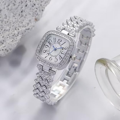 Picture of New Fashion Luxury Diamond Square dial Quartz Women's Watch - Watch For Women - Stainless steel Watch For Women - Watch