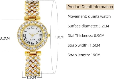 Picture of New Fashion Luxury Diamond Round dial Quartz Women's Watch - Watch For Women - Stainless steel Watch For Women - Watch