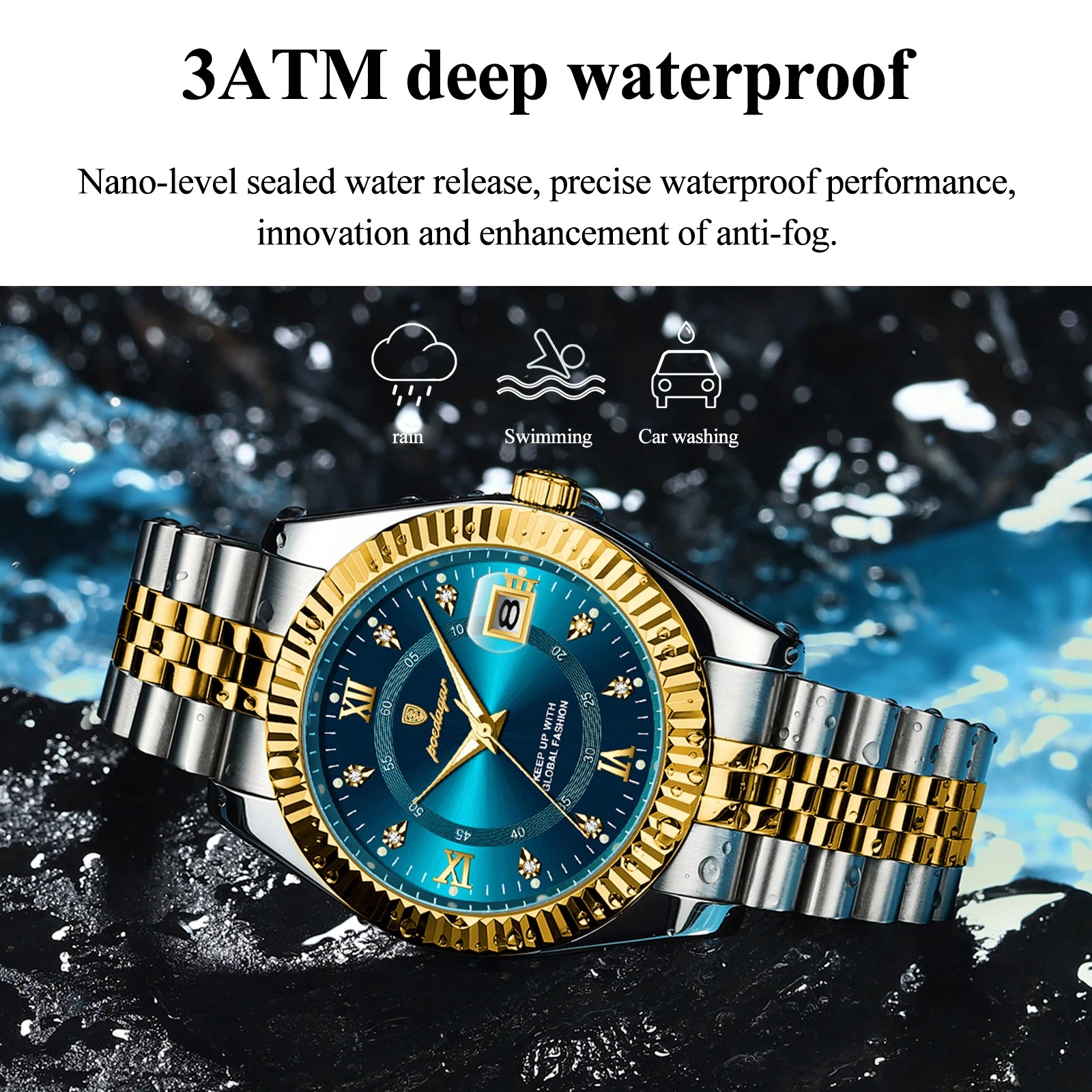 Picture of POEDAGAR 910 / Rolax Luxury Stainless steel Wrist Watch For Man - Waterproof Men Watch Quartz - Stainless Steel Men's Watch - Stainless steel Watch .