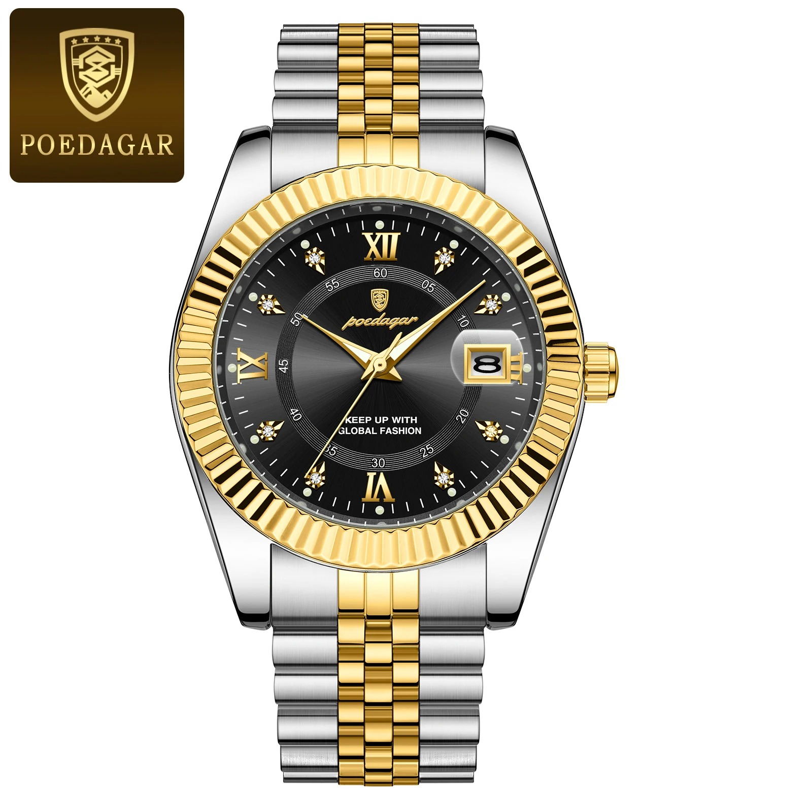 Picture of POEDAGAR 910 Luxury Stainless steel Wrist Watch For Man - Waterproof Men Watch Quartz - Stainless Steel Men's Watch - Stainless steel Watch .