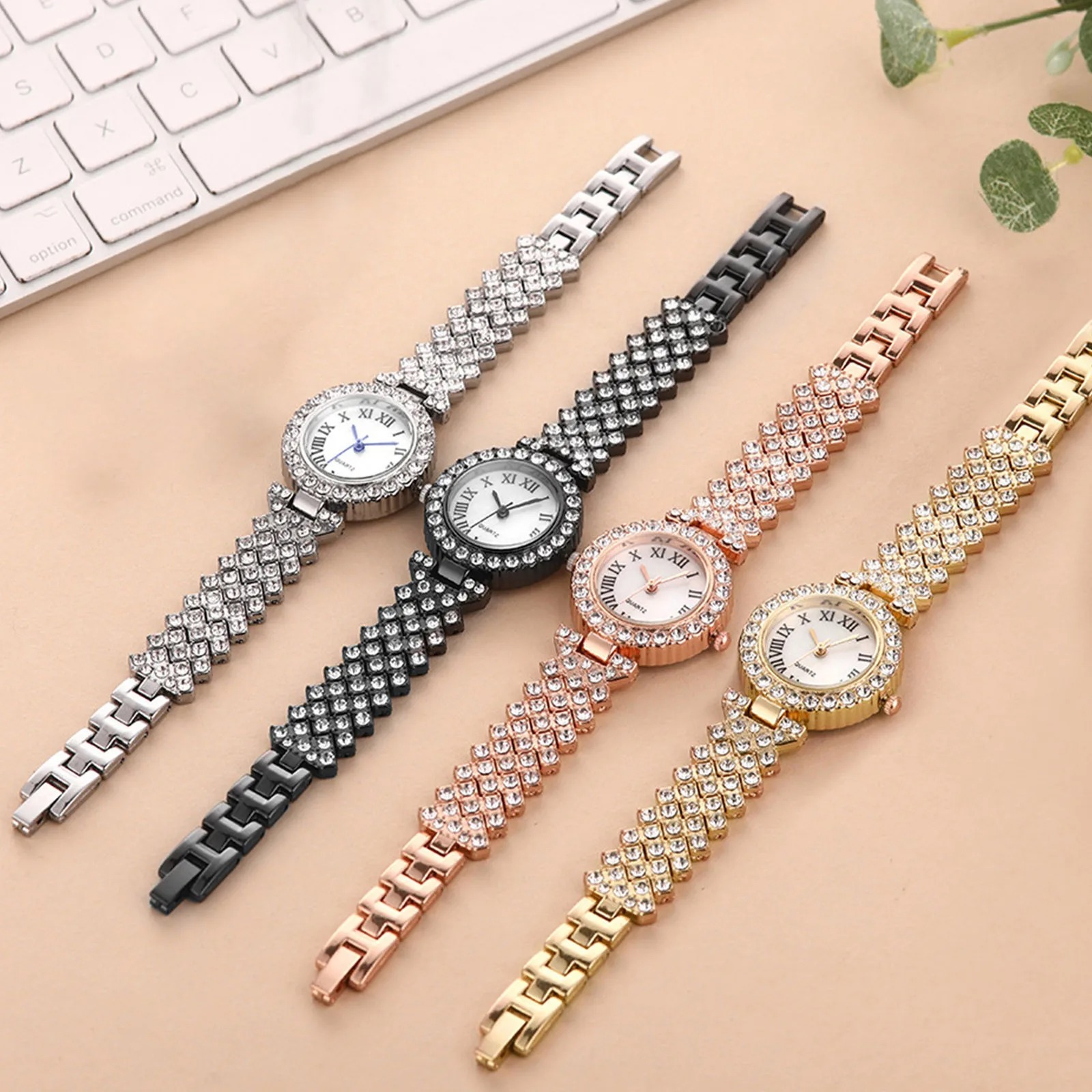 Picture of New Fashion Luxury Diamond Round dial Quartz Women's Watch - Watch For Women - Stainless steel Watch For Women - Watch