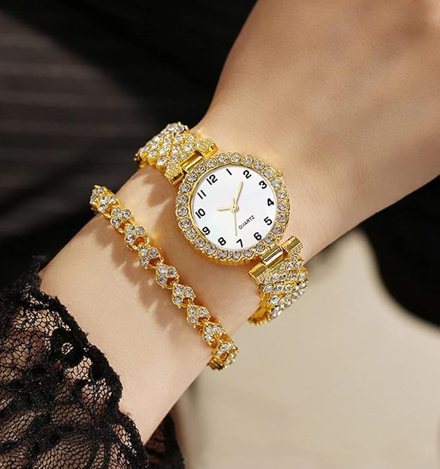 Picture of New Fashion Luxury Diamond Round dial Quartz Women's Watch - Watch For Women - Stainless steel Watch For Women - Watch