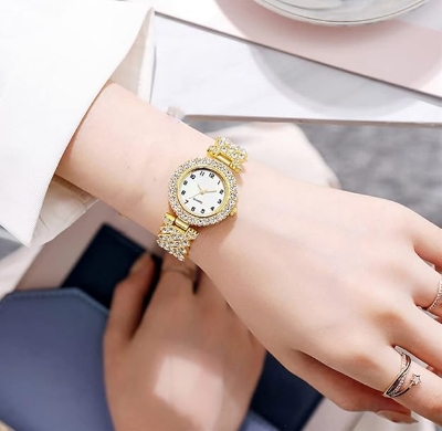 Picture of New Fashion Luxury Diamond Round dial Quartz Women's Watch - Watch For Women - Stainless steel Watch For Women - Watch