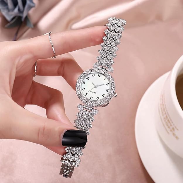 Picture of New Fashion Luxury Diamond Round dial Quartz Women's Watch - Watch For Women - Stainless steel Watch For Women - Watch