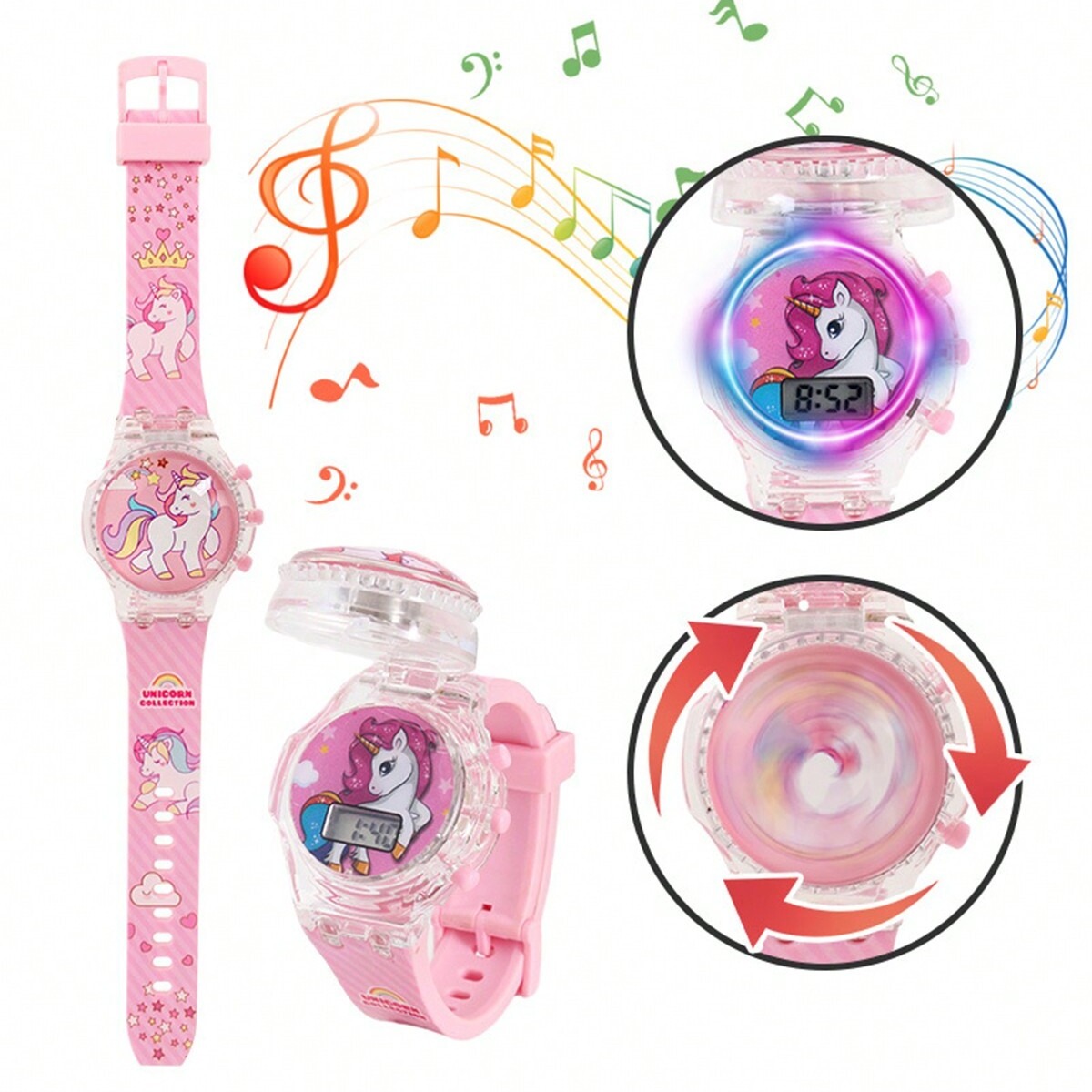 Picture of New Children'S Unicorn Silicone Strap Watch With Led Light Feature - Watch For Kids - Kids Watch -  Watch