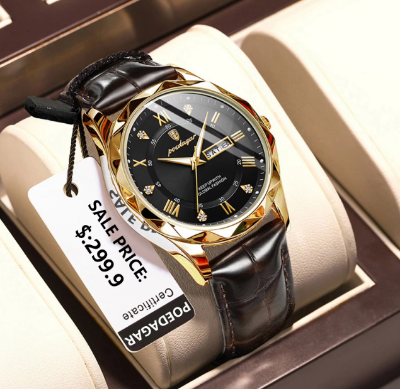 Picture of Poedagar Leather Analog Watch For Men