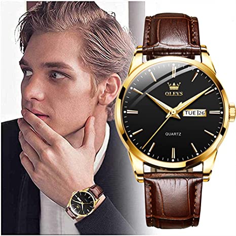 Picture of Ol_evs Brown Pu Leather Analoge Wrist Watch For Men - Watch For Men