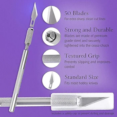 Picture of Precision Hobby Knife, Stainless Steel Cutter Craft Knive 7 PCS Set