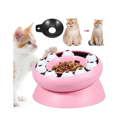 Picture of Cat Slow Feeder Interactive Puzzle Bowl with Non-Slip Base, Fun Pet Toy for Indoor Cats Mental Stimulation