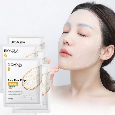 Picture of BIOAQUA Rice Seed Pilp Hydrating & Moisturizing FacialSheet Mask- 25g