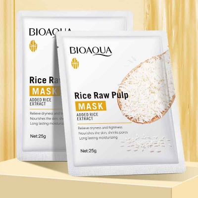 Picture of BIOAQUA Rice Seed Pilp Hydrating & Moisturizing FacialSheet Mask- 25g