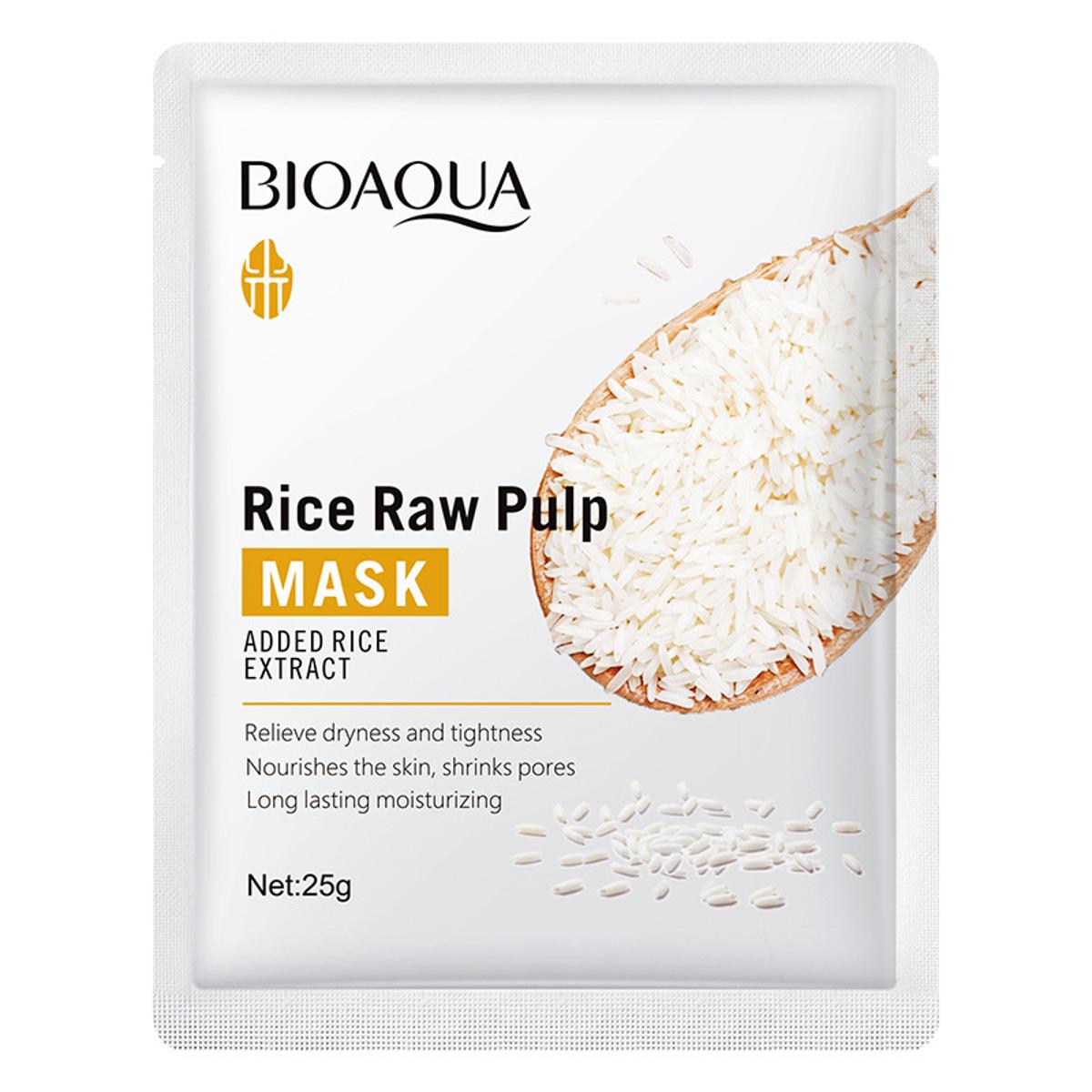 Picture of BIOAQUA Rice Seed Pilp Hydrating & Moisturizing FacialSheet Mask- 25g