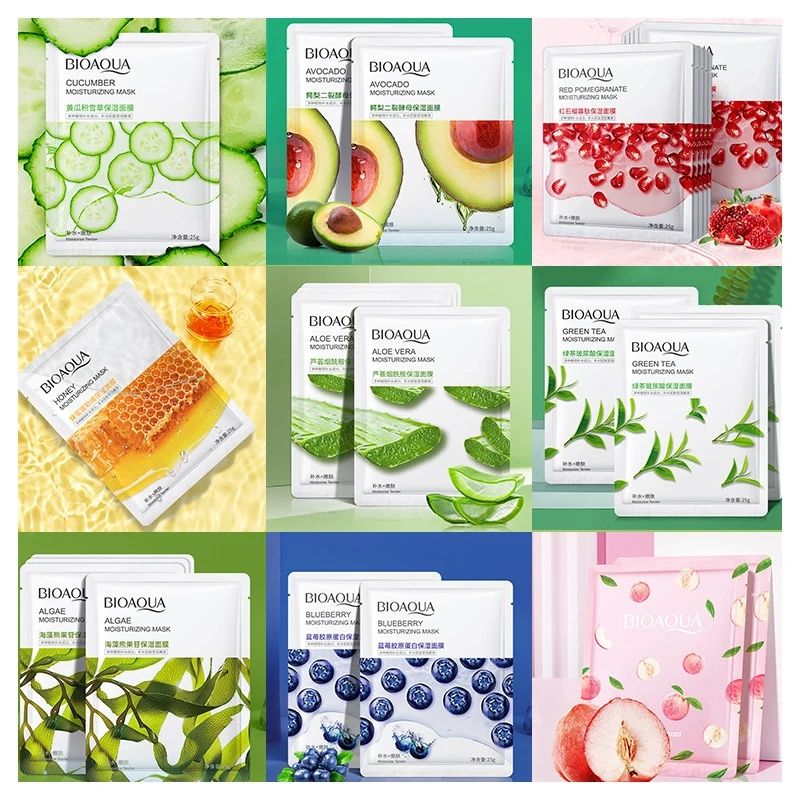 Picture of BIOAQUA skin care product mascarillas faciales private label natural plant fruit beauty face mask skin care moisturizing silk facial sheet Mask- 25g