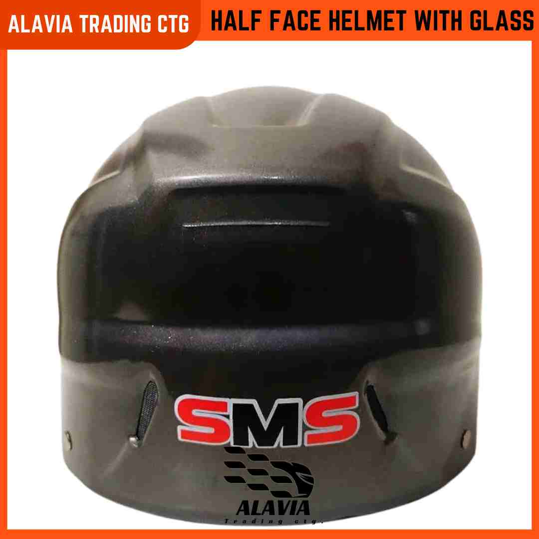 Grey Half Face Helmet – Cap Style Bike Helmet with Sun Protection Glass | Stylish Open Face Helmet for Men & Women – Durable ABS Build 