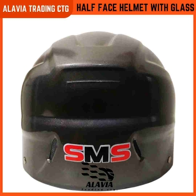 Grey Half Face Helmet – Cap Style Bike Helmet with Sun Protection Glass | Stylish Open Face Helmet for Men & Women – Durable ABS Build 