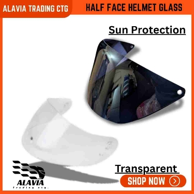 Grey Half Face Helmet – Cap Style Bike Helmet with Sun Protection Glass | Stylish Open Face Helmet for Men & Women – Durable ABS Build 