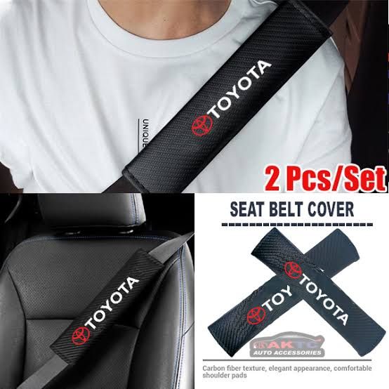 Picture of Toyota Car Seat Belt Cover Shoulder Pad Protection Carbon Fiber 2pcs