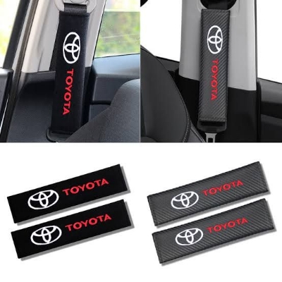 Picture of Toyota Car Seat Belt Cover Shoulder Pad Protection Carbon Fiber 2pcs