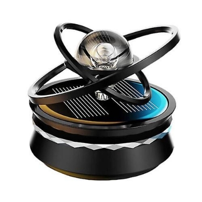 Picture of Car Dashboard Solar Air Freshener Double Ring Perfume 360 Degree Auto Rotating Suspension Block