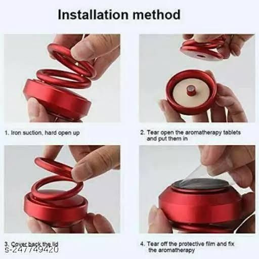 Picture of 1 Pcs Solar Energy Double Ring Rotating Suspension Aromatherapy Car Air Freshener