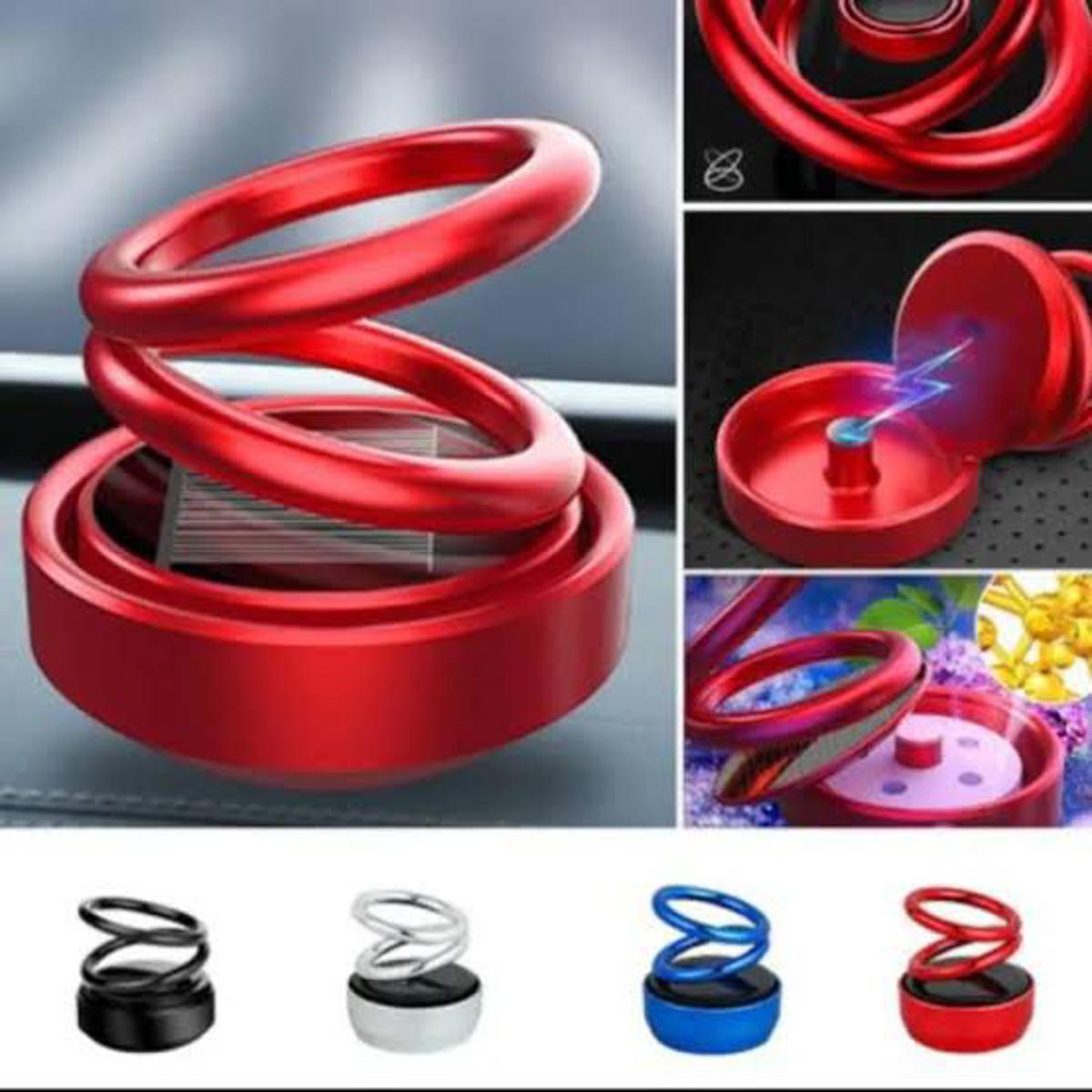 Picture of Solar Energy Rotating Car Perfume With Long Lasting Organic Fragrance, Premium Car Air Freshener Red