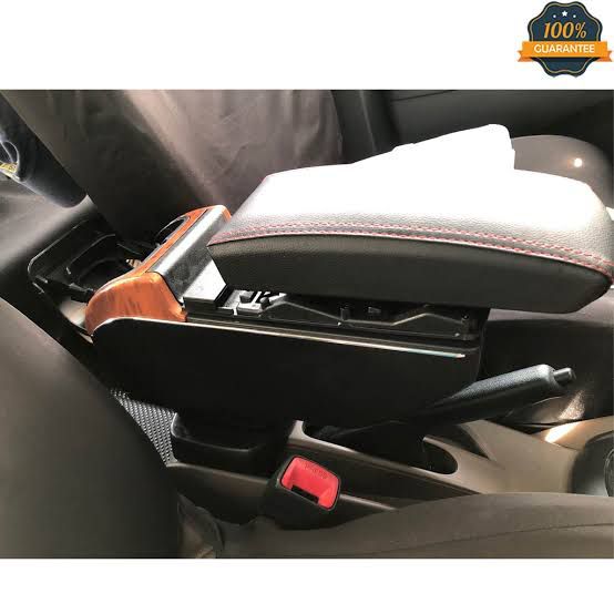 Picture of Universal USB Car Console Box Black with Wooden