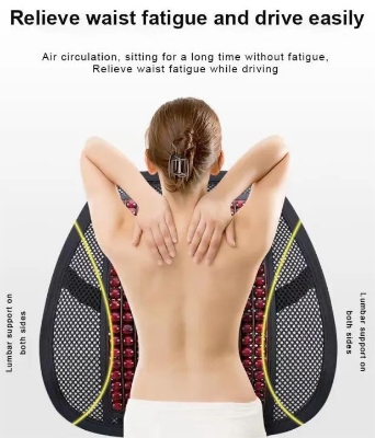 Picture of Car Seat Back Support Black Wooden with Net