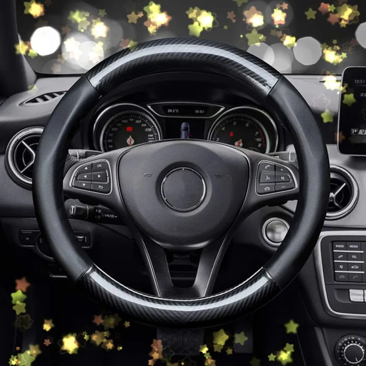 Picture of Steering Wheel Cover Carbon fiber With Up Leather