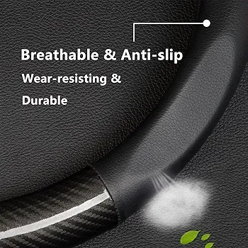 Picture of Steering Wheel Cover Carbon fiber With Up Leather