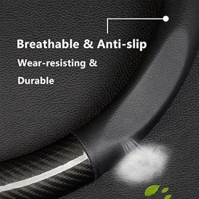Picture of Steering Wheel Cover Carbon fiber With Up Leather