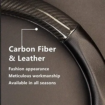Picture of Steering Wheel Cover Carbon fiber With Up Leather