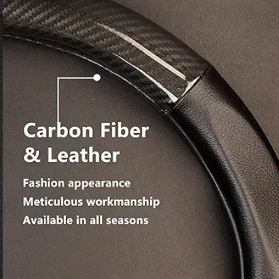Picture of Steering Wheel Cover Carbon fiber With Up Leather