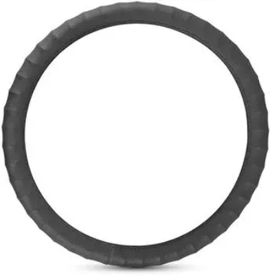 Picture of Car Premium Finger Grip Steering Wheel Cover - Leather, Anti Slip (Black) Universal Fitting