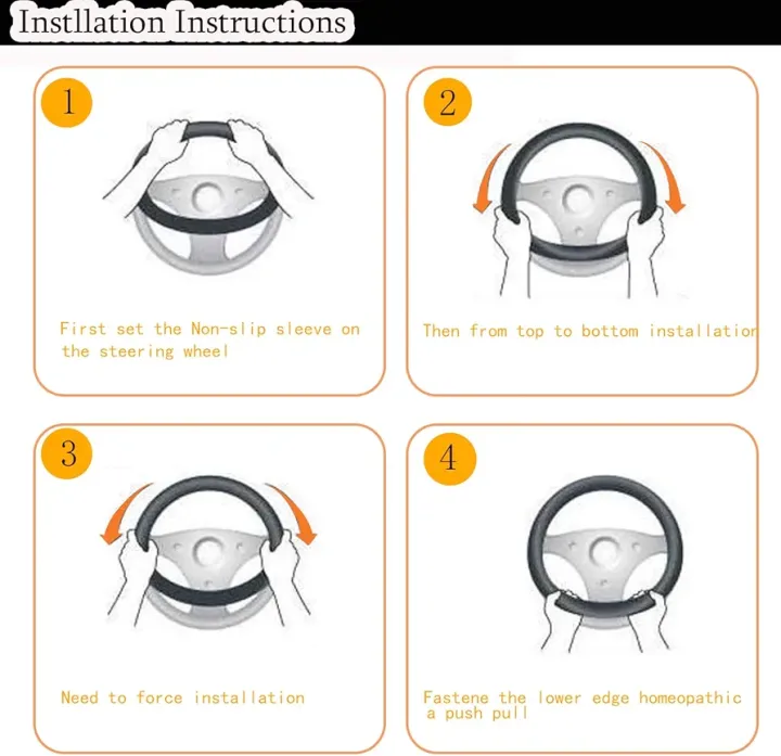 Picture of Universal Car Steering Wheel Cover Black with Wood