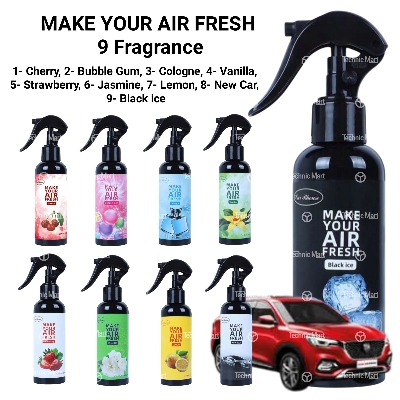 Picture of MAKE YOUR AIR FRESH 9 Fragrance- Car, Home, Office - 1- Cherry, 2- Bubble Gum, 3- Cologne, 4- Vanilla,
5- Strawberry, 6- Jasmine, 7- Lemon, 8- New Car,
 9- Black ice