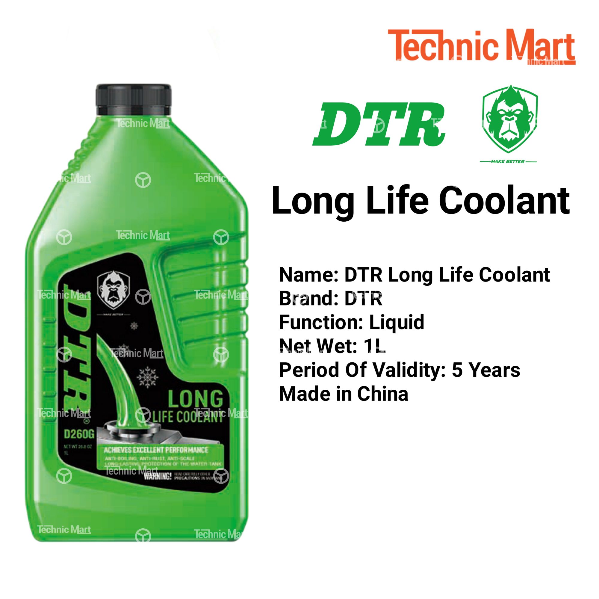 Picture of DTR Long Life Coolant Extreme Cooling Power for Maximum Engine Performance