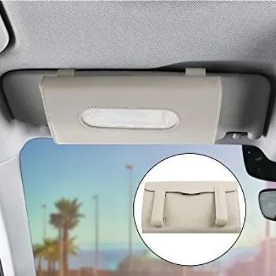 Picture of Car Tissue Holder, PU Leather Tissue Box ( Color Beige )