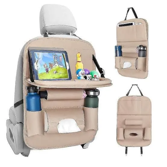Picture of Car Backseat Organisers Universal Car Back Seat Organiser Foldable Table Holder PU Leather