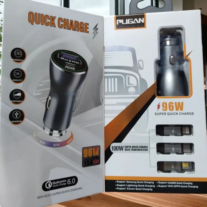 Picture of 3in1 Car Fast Charger 96W 15A